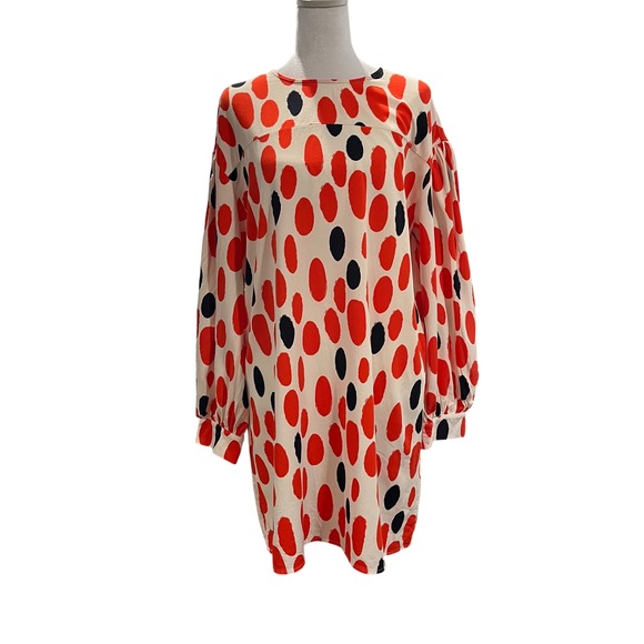 Compañía Fantástica Dresses & Skirts - Compania Fantastica‎ Polka Dot Long Sleeve Shift Dress Orange Womens Medium